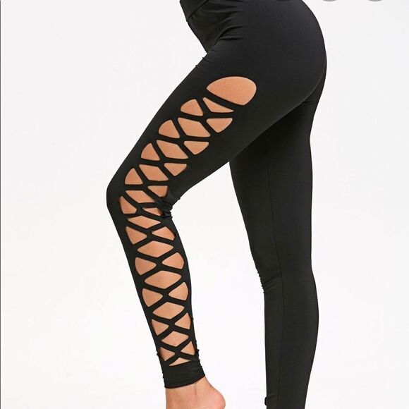 Cross Cross Ladder Leggings - Picture 1 of 4